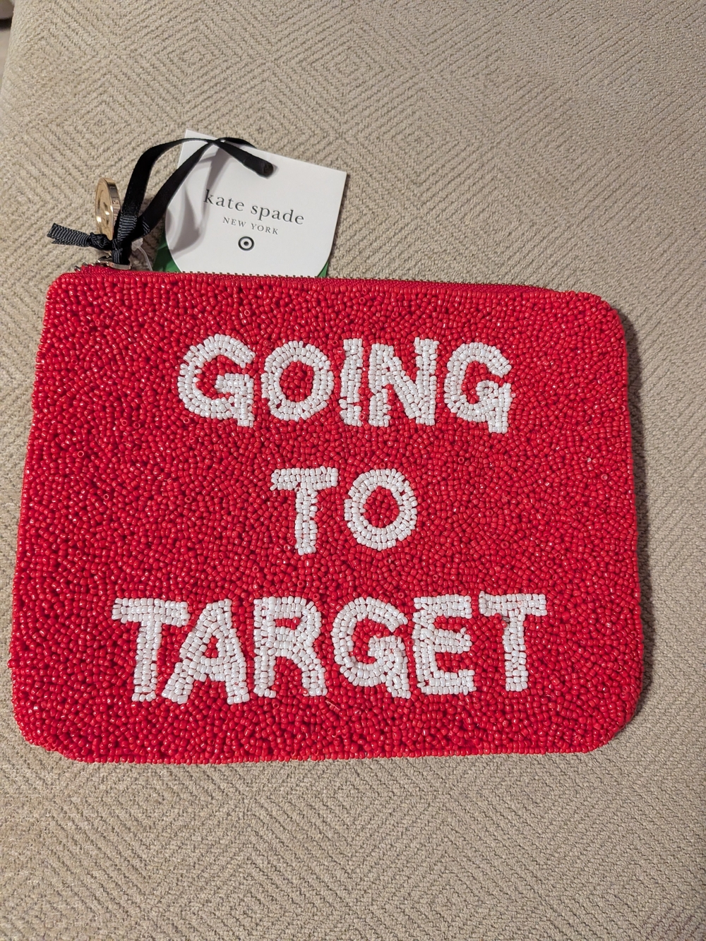 kate spade New York Red Beaded 'Going to Target' Wristlet - Picture 1 of 7